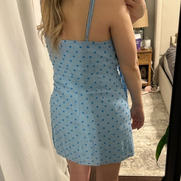 Blue Polka Dot Spring Summer Wrap | Baby Shower / Gender Reveal Dress - Picture 3 of 9